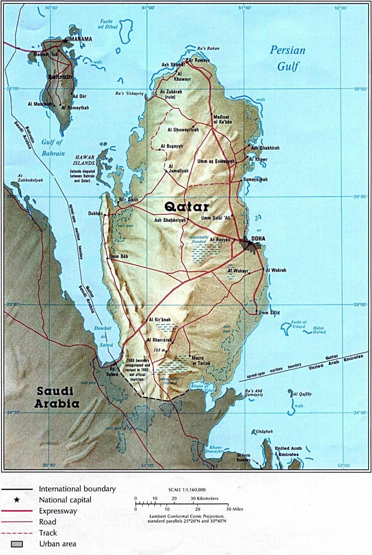 Карта Катару дорозі 
