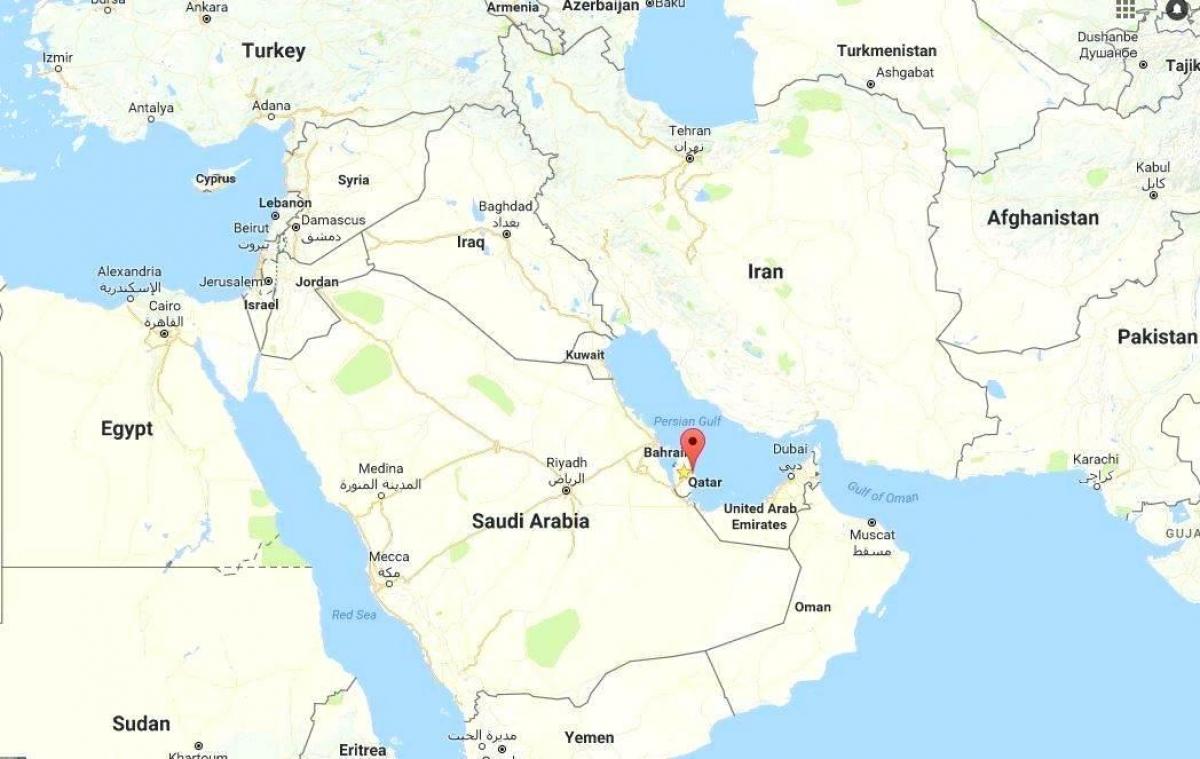 Катар на карті світу атлас